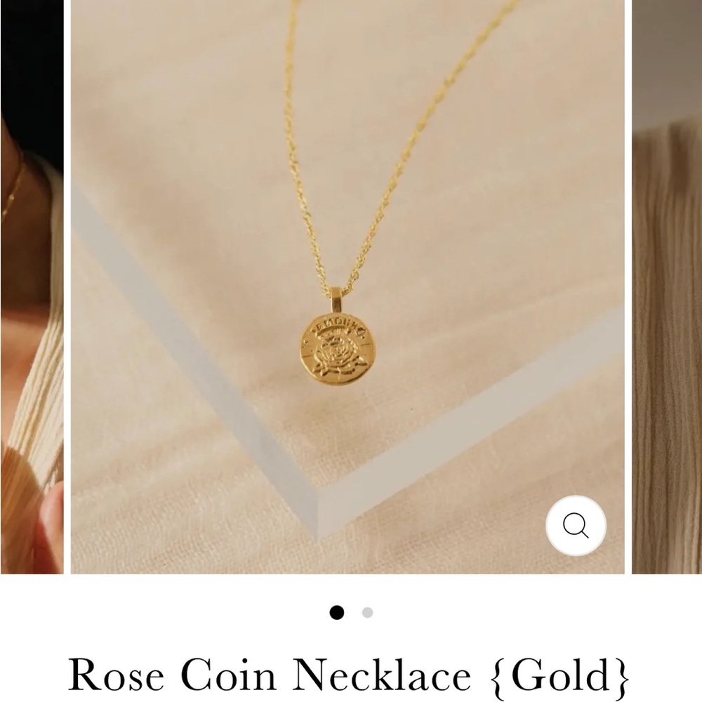 Leona Ruby Gold Rose Coin Necklace